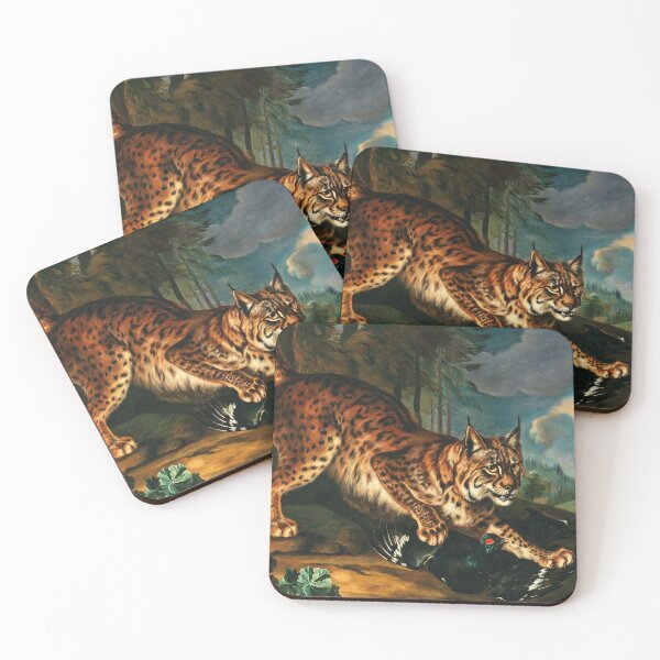 Item preview, A Lynx Attacking a Wood Grouse | Circle of Phillip Ferdinand de Hamilton | 18th Century Animal Nature Art designed and sold by CJET.