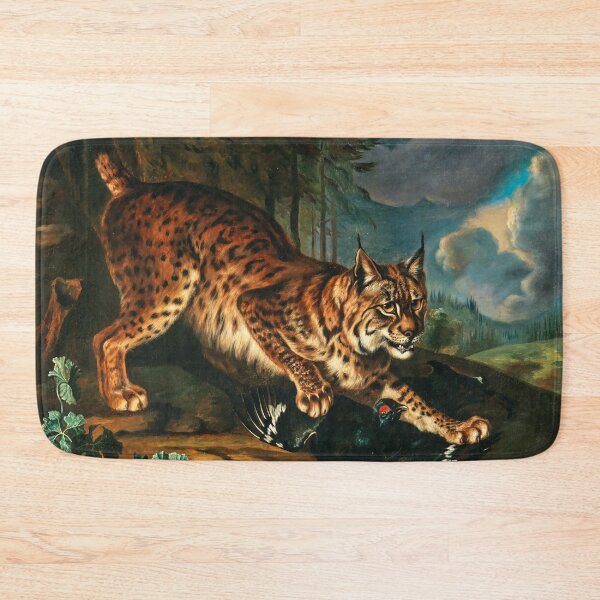 Item preview, A Lynx Attacking a Wood Grouse | Circle of Phillip Ferdinand de Hamilton | 18th Century Animal Nature Art designed and sold by CJET.