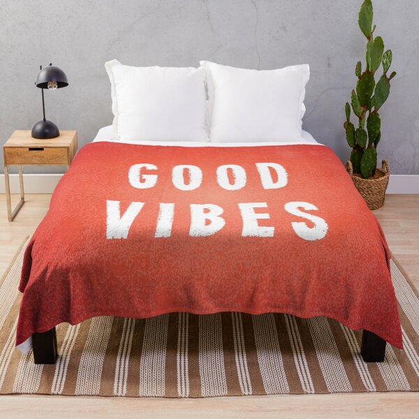 Item preview, Sunset Orange/Red and White Printed Ink Good Vibes designed and sold by itsjensworld.