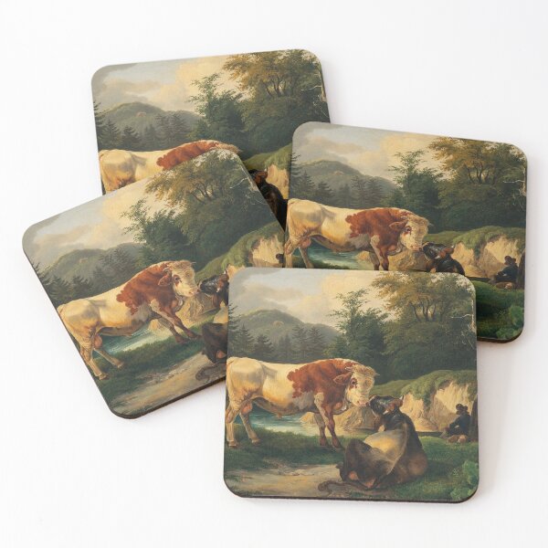 Item preview, A Mountain Pasture near Miesenbach | Friedrich Gauermann | 1826 Animal Nature Art designed and sold by CJET.