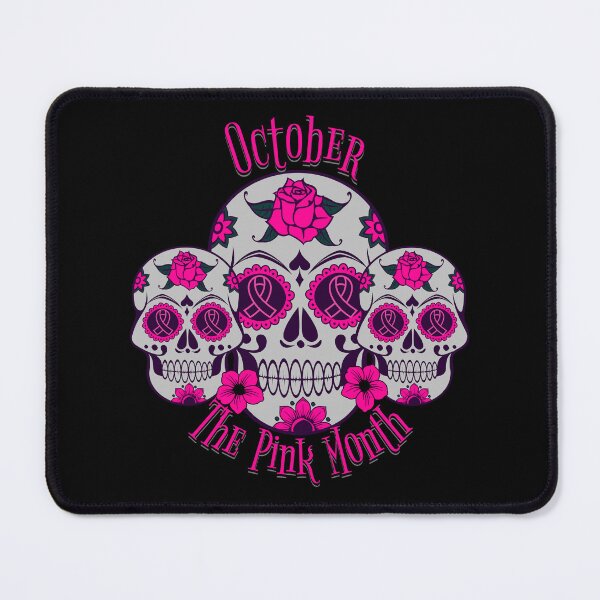 Item preview, October The Pink Month Ribbon Skull Flower Cancer Awareness designed and sold by CarantinedChaos.