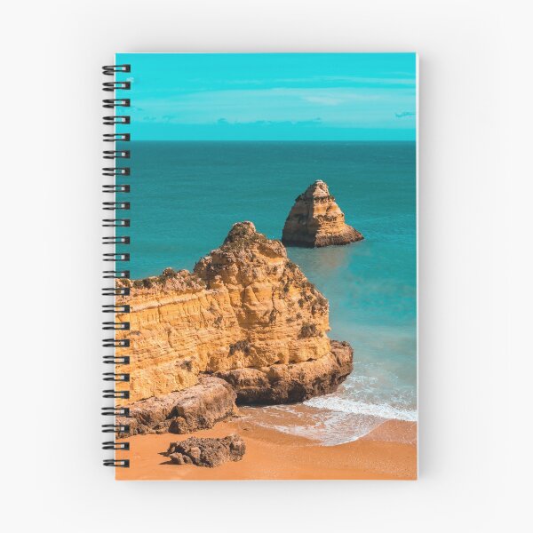Item preview, Fabulous Dona Ana Beach in Lagos Portugal in Teal and Orange designed and sold by Georgia Mizuleva.