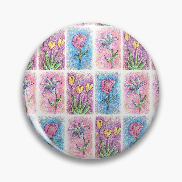 Item preview, Nursery Flowers Repeating Pattern - Rose, Lily, Tulip designed and sold by Kitslam Art.