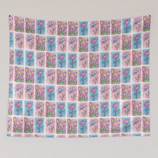 Item preview, Nursery Flowers Repeating Pattern - Rose, Lily, Tulip designed and sold by Kitslam Art.