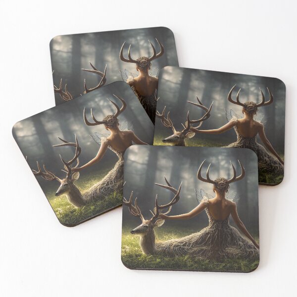 Item preview, Deer and woman with antlers designed and sold by SalogwynLifeArt.