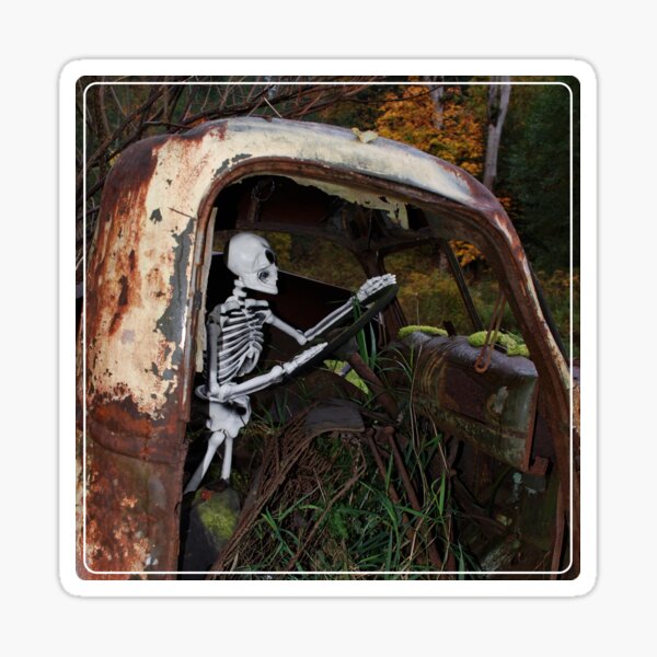 skeleton in truck, side Sticker
