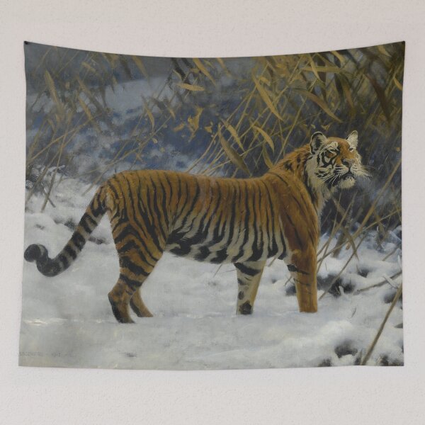 Item preview, A Tiger Prowling in the Snow | Hugo Ungewitter | 1912 Animal Nature Art designed and sold by CJET.