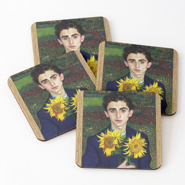 Item preview, Timothée Holding Sunflower in Field of Sunflowers Painting by Vincent Van Gogh designed and sold by SubtleSplit.