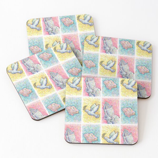 Item preview, Bible Nursery Repeating Pattern - Praying Hands, Bible and Dove designed and sold by Kitslam Art.