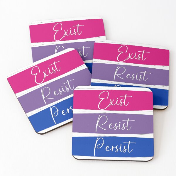 Item preview, Bi Pride Exist, Resist, Persist  designed and sold by AmandaRoseArts.