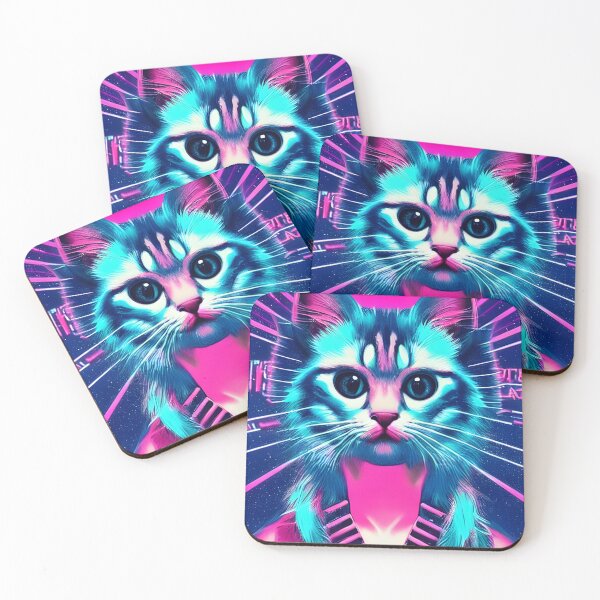 Item preview, Cute Synthwave Vaporwave Cyberpunk Space Cat designed and sold by Spellrise.