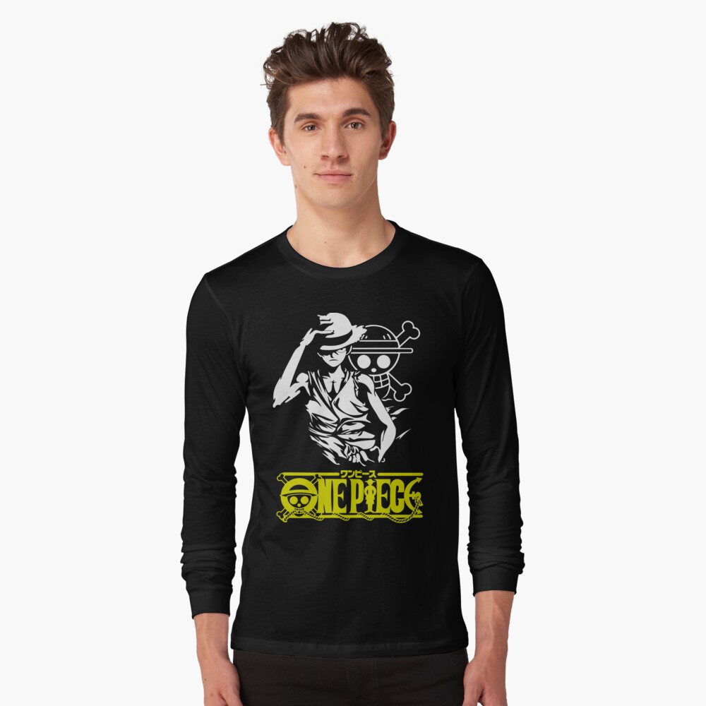 One Piece Parody Black Long sleeved T-shirt - Eiichiro Yoda drawing Luffy  upside down. (Funny One Piece Parody - High Quality T-shirt - Size 1058 -  Ref : 1058)