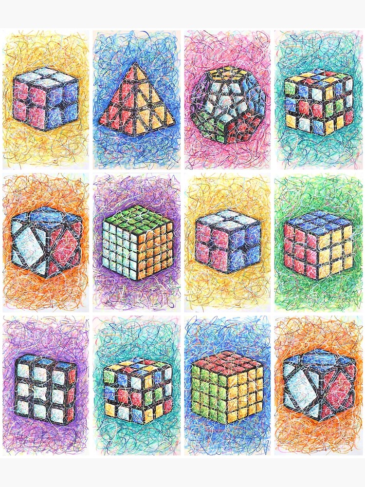 Neon Cube - Rubik's Cube Inspired Design for people who know How to Solve a Rubik's  Cube - Rubiks Cube Rubix - Posters and Art Prints
