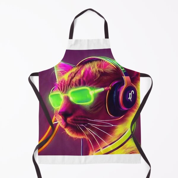 Aperçu de l'œuvre Le chat écoute de la musique avec des écouteurs II créée et vendue par Catagraphic.