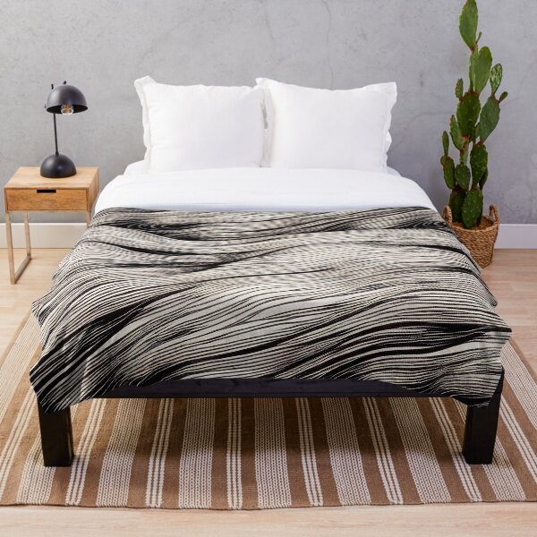 Aperçu de l'œuvre Motif rayé moderne abstrait minimaliste de vagues noires et blanches créée et vendue par CrowBerryCream.