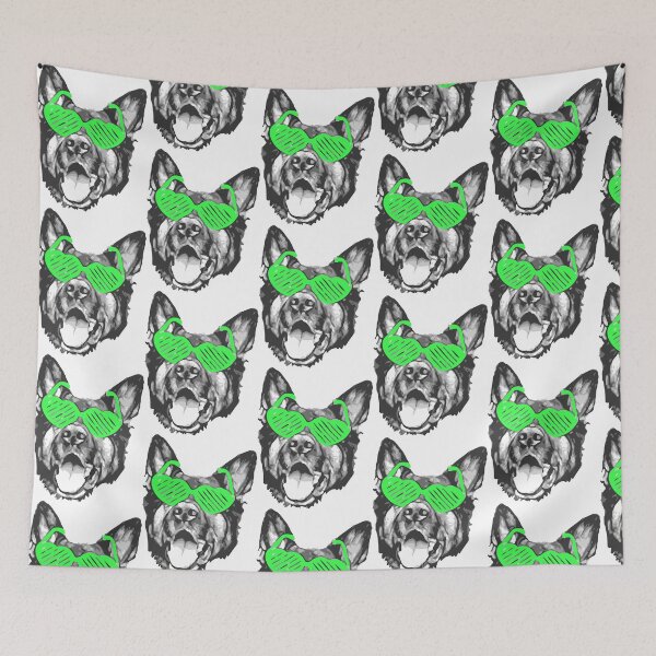 Item preview, German Shepherd Face with Green Sunnies designed and sold by Abbysinthe.