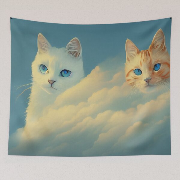 Item preview, Two Blue eyed cats in Heaven designed and sold by RileyKyler.