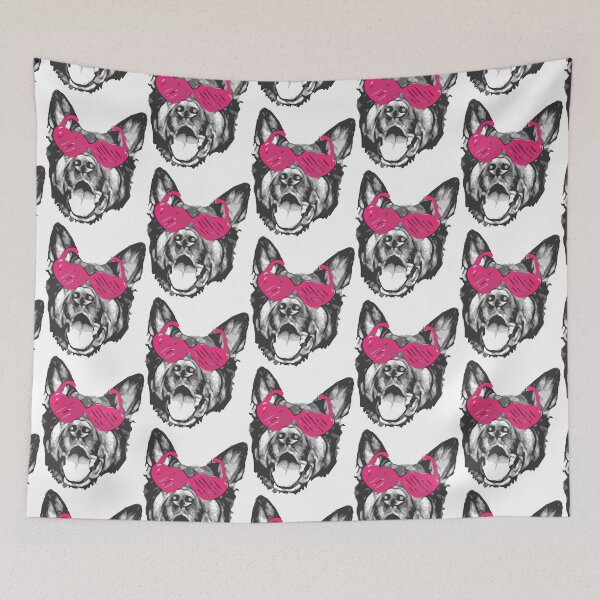 Item preview, German Shepherd Face with Rose Coloured Glasses designed and sold by Abbysinthe.