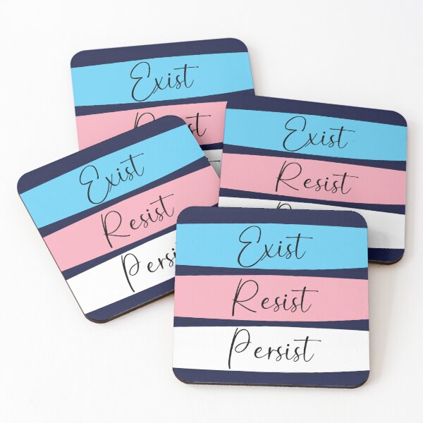 Item preview, Trans Pride Exist, Resist, Persist  designed and sold by AmandaRoseArts.