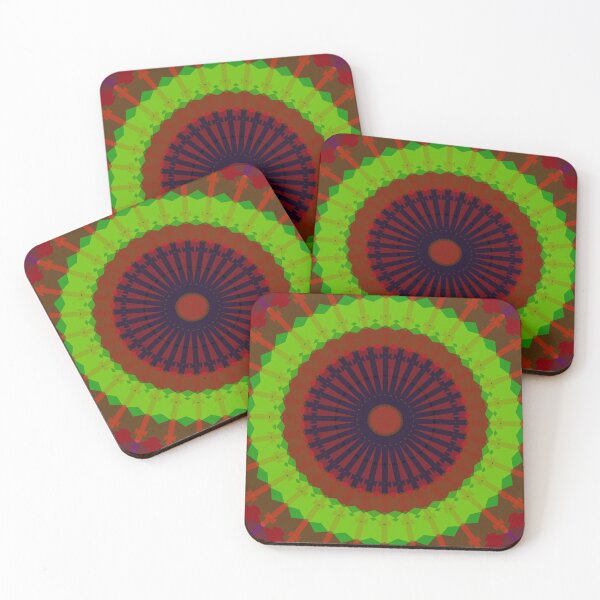 Item preview, red green mandala background  designed and sold by The Hand That Listens.