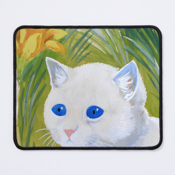 Item preview, Louis Wain Cats Art Cat and daffodils -blue eye kitten designed and sold by TeeARTHY.