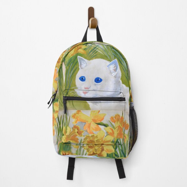 Item preview, Louis Wain Cats Art  Cat and daffodils -blue eye kitten designed and sold by TeeARTHY.