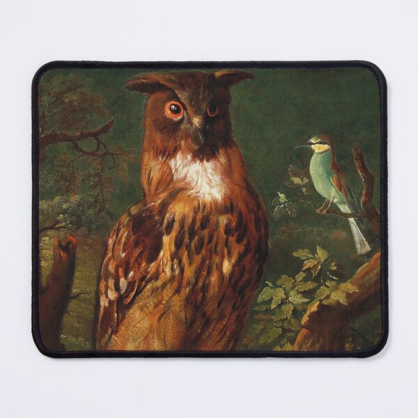 Item preview, An Owl and a Blue Tit Sitting in a Tree | German Art | 18th Century Animal Bird Art designed and sold by CJET.