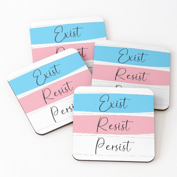 Item preview, Trans Pride Exist, Resist, Persist in Pink designed and sold by AmandaRoseArts.