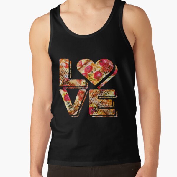 I Love Heart Pizza Yummy Pepperoni Cheese Bread Tank Top
