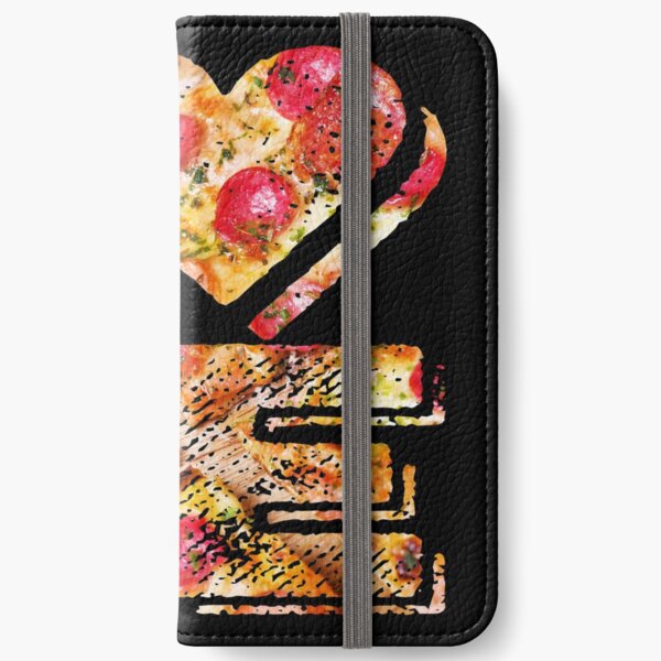 I Love Heart Pizza Yummy Pepperoni Cheese Bread iPhone Wallet