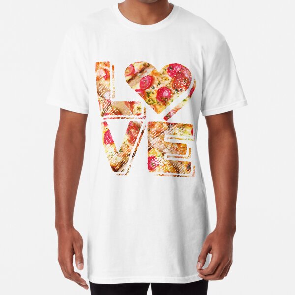 I Love Heart Pizza Yummy Pepperoni Cheese Bread Long T-Shirt
