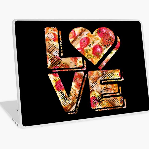I Love Heart Pizza Yummy Pepperoni Cheese Bread Laptop Skin