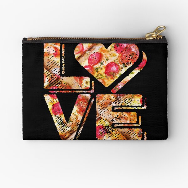 I Love Heart Pizza Yummy Pepperoni Cheese Bread Zipper Pouch