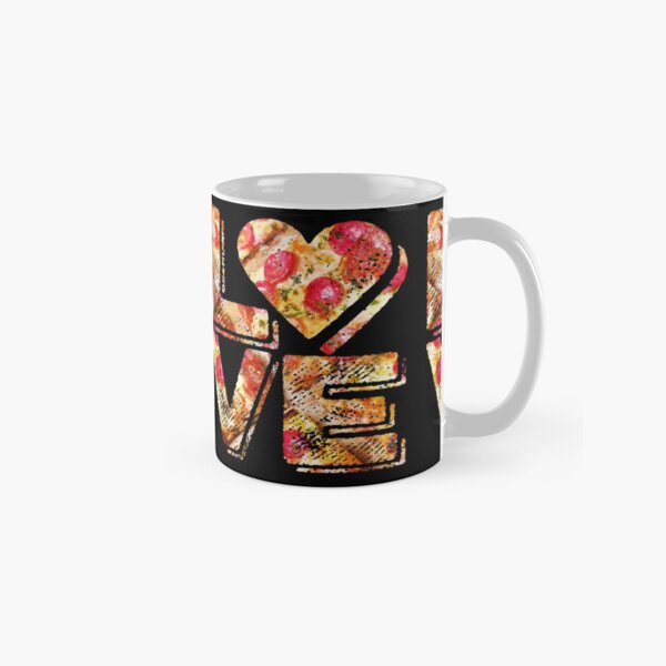 I Love Heart Pizza Yummy Pepperoni Cheese Bread Classic Mug