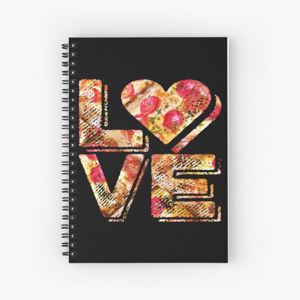 I Love Heart Pizza Yummy Pepperoni Cheese Bread Spiral Notebook