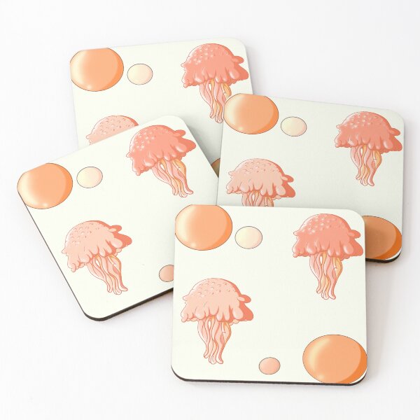 Item preview, Tangerine Jellyfish with Bubbles designed and sold by TheFoxyWolfShop.