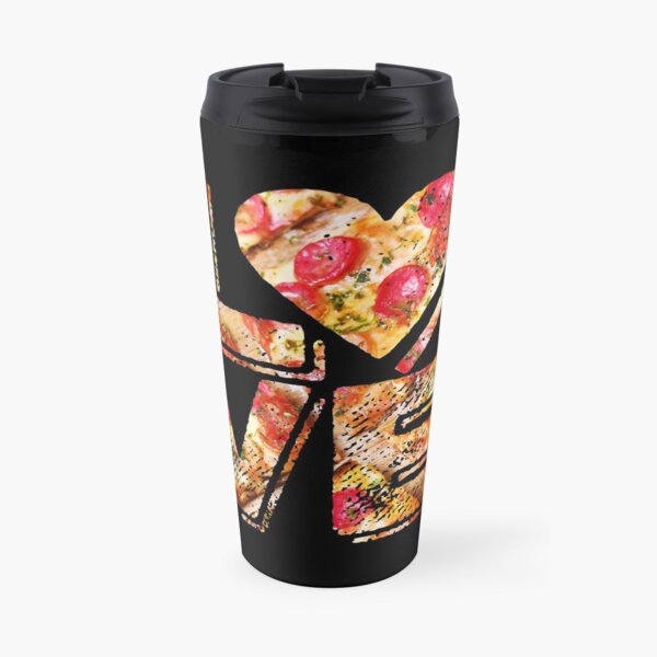 I Love Heart Pizza Yummy Pepperoni Cheese Bread Travel Mug