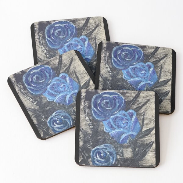 Item preview, Blue roses acrylic painting  designed and sold by altairaleon.
