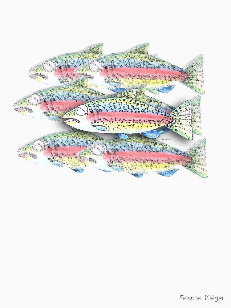 Thumbnail 7 of 7, Classic T-Shirt, Alberto the rainbow trout designed and sold by IsabellaSchaf.