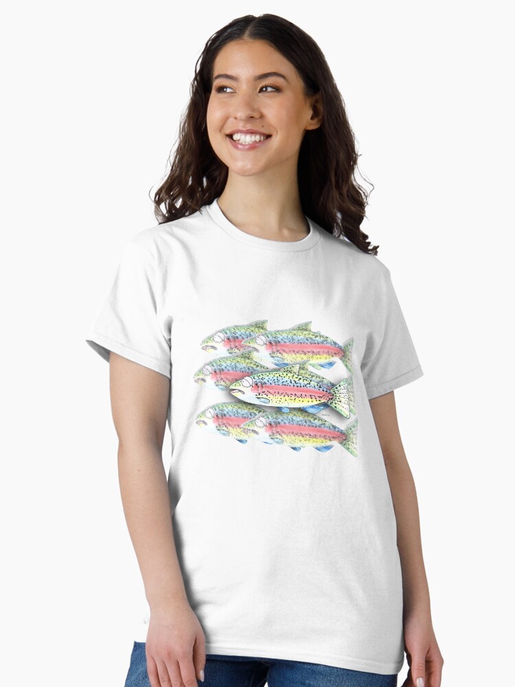 Thumbnail 2 of 7, Classic T-Shirt, Alberto the rainbow trout designed and sold by IsabellaSchaf.