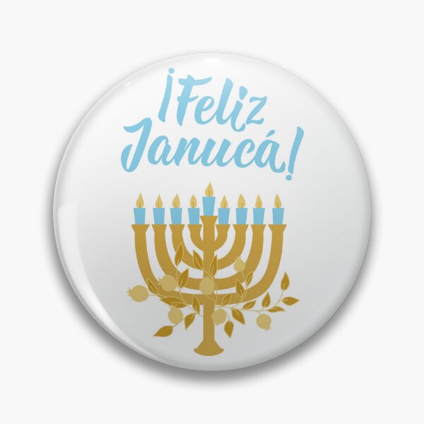 Artikelvorschau, Feliz Januca. Fröhliches Chanukka - spanischer Text. Beschriftung. entworfen und verkauft von pidzam4e.