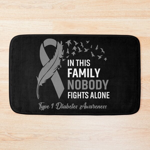 Item preview, In This Family Nobody Fights Alone Type 1 Diabetes Awareness Feather Ribbon designed and sold by frechettee.