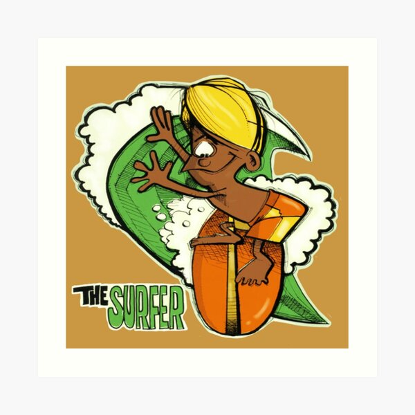 Murphy the Surfer - vintage retro sixties surfer Big Wave rider