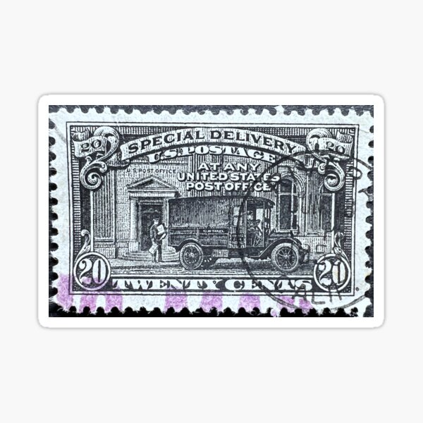 “Special Delivery 20c Vintage Postage Stamp” Sticker for Sale by