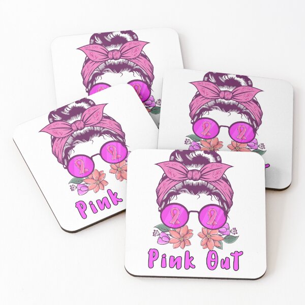 Item preview, Bleached Pink Out Football Mom Messy Bun Pink Breast Cancer designed and sold by amirdzvb.