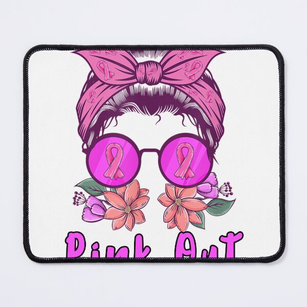 Item preview, Bleached Pink Out Football Mom Messy Bun Pink Breast Cancer designed and sold by amirdzvb.