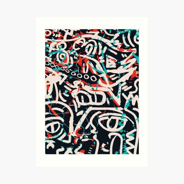 Street Art Graffiti Pattern Ink and Posca Art Print