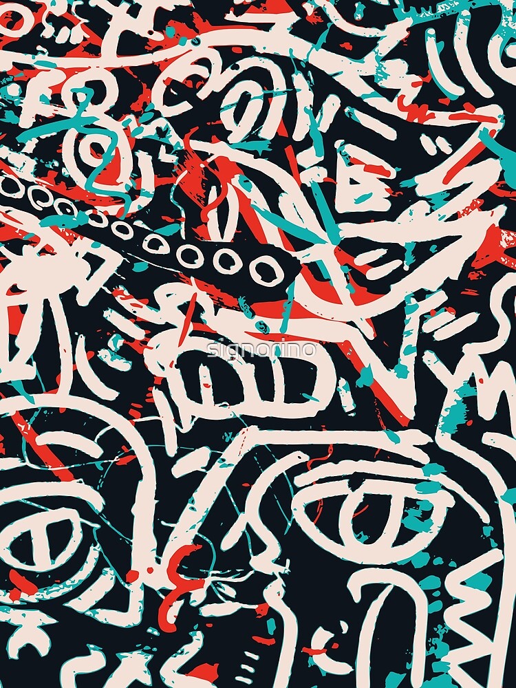 "Street Art Graffiti Pattern Ink and Posca " Canvas Print by signorino