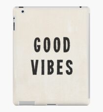 Grungy Distressed Ink Good Vibes | Black on Off-White iPad Case/Skin