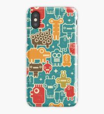 Robots on blue iPhone Case